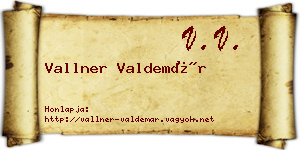 Vallner Valdemár névjegykártya